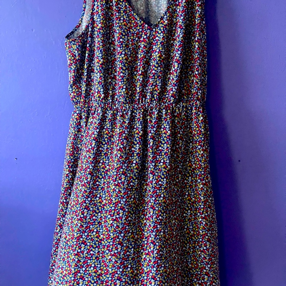 Old Navy deep blue with colorful flowers. Excellent condition